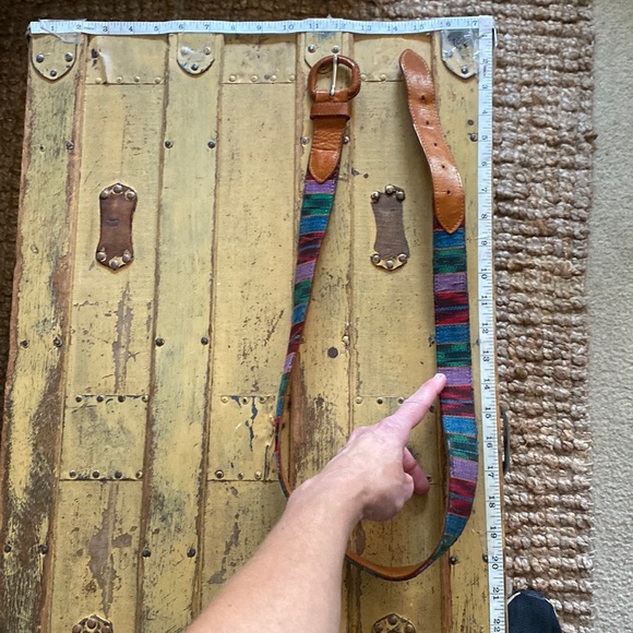 VINTAGE BELT BOHO PATCHWORK WESTERN LEATHER BELT SOUTHWEST STYLE UNISEX 36 main image 15